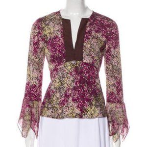 DVF silk blouse with split neck